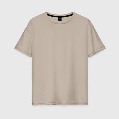 Женская футболка хлопок Oversize Дорога на спине, цвет миндальный