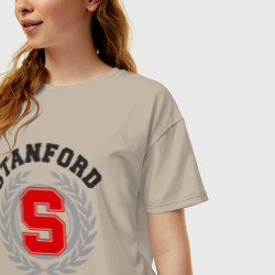 Женская футболка хлопок Oversize Стэнфорд - фото 2
