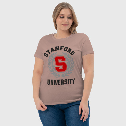 Женская футболка хлопок Стэнфорд, цвет пыльно-розовый - фото 6