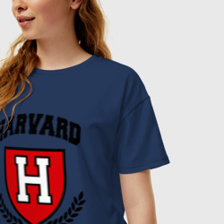 Женская футболка хлопок Oversize Гарвард - фото 2