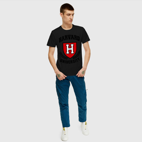 Мужская футболка хлопок Гарвард, цвет черный - фото 5