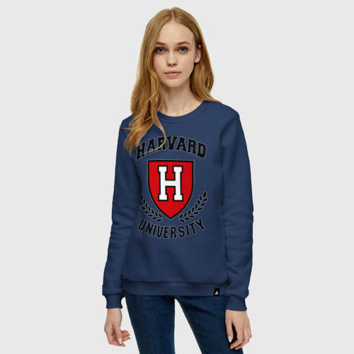 Женский свитшот хлопок Гарвард, цвет темно-синий - фото 3