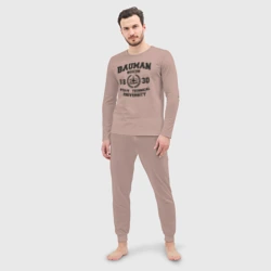 Мужская пижама с лонгсливом хлопок Университет Баумана - фото 2