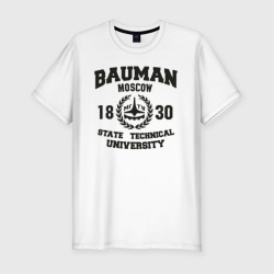 Мужская футболка хлопок Slim Университет Баумана