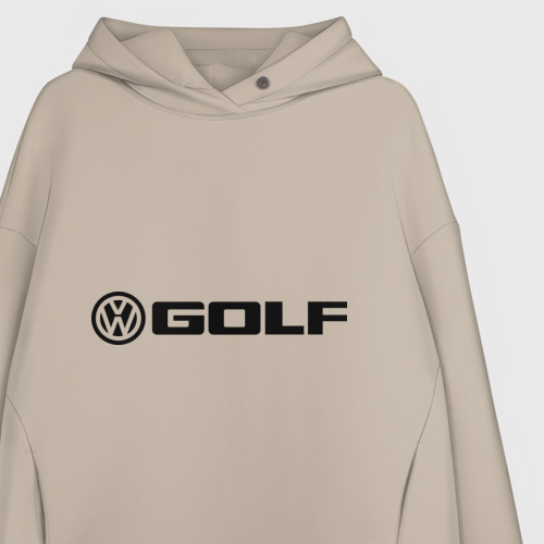 Женское худи Oversize хлопок Volkswagen Golf, цвет миндальный - фото 3