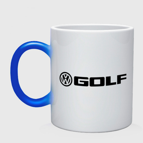 Кружка хамелеон с принтом Volkswagen Golf, вид спереди #2