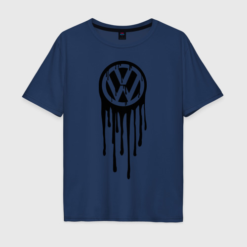 Мужская футболка хлопок Oversize Volkswagen, цвет темно-синий