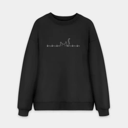 Мужской свитшот oversize без начеса хлопок Пульсирующий кот