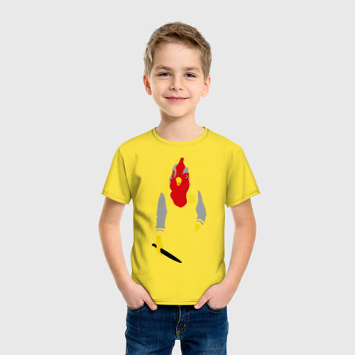 Детская футболка хлопок Hotline miami, цвет желтый - фото 3