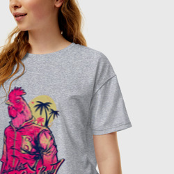 Женская футболка хлопок Oversize Hotline Miami - фото 2