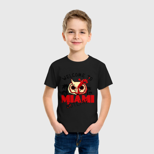 Детская футболка хлопок Hotline miami, цвет черный - фото 3