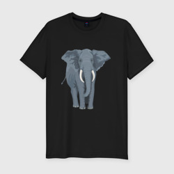 Слон – Мужская футболка хлопок Slim с принтом купить