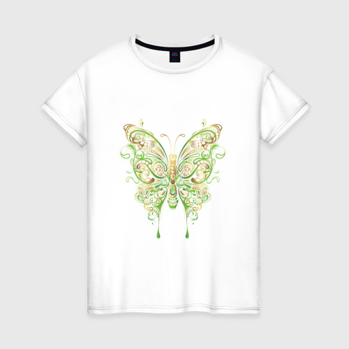 Женская футболка хлопок Art butterfly, цвет белый