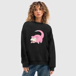 Женский свитшот oversize без начеса хлопок Cлоупок - фото 2