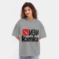 Женская футболка Oversize хлопок texturе Изи катка - фото 2