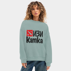 Женский свитшот oversize без начеса хлопок Изи катка - фото 2