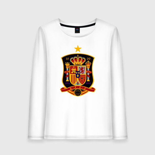 Женский лонгслив хлопок Spain National Football, цвет белый