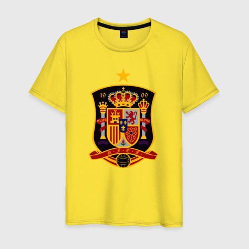 Мужская футболка хлопок Spain National Football, цвет желтый