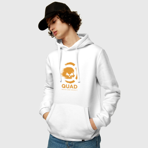 Мужская толстовка хлопок QuaD - Quick and Deadly, цвет белый - фото 3