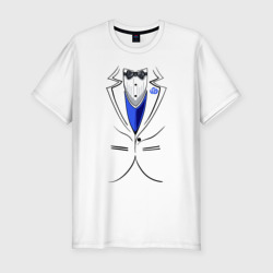 Костюм жениха – Мужская футболка хлопок Slim с принтом купить