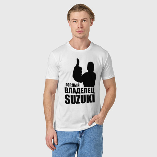 Мужская футболка хлопок Гордый владелец Suzuki - фото 3