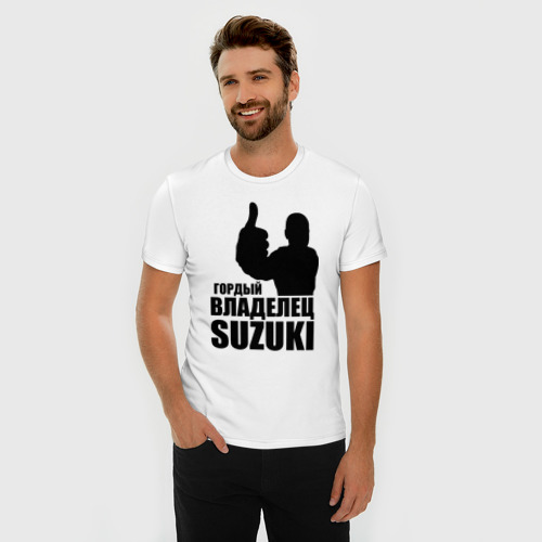 Мужская футболка хлопок Slim Гордый владелец Suzuki - фото 3