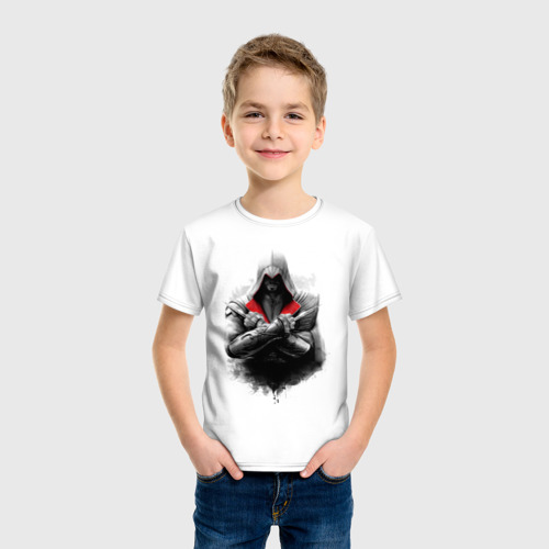Детская футболка хлопок Assassin`s, цвет белый - фото 3