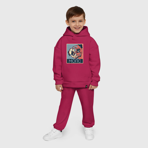 Детский костюм хлопок Oversize Мопс, цвет маджента - фото 9
