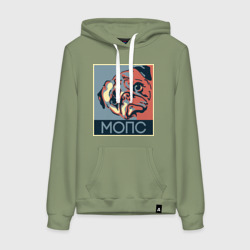 Женская толстовка хлопок Мопс