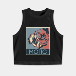 Женская укороченная майка-топ хлопок Мопс