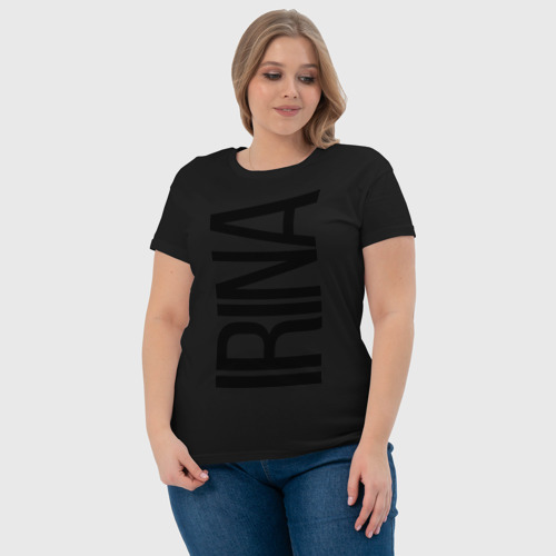 Женская футболка хлопок Ирина, цвет черный - фото 6