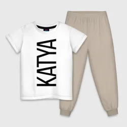 Детская пижама с белой футболкой Катя