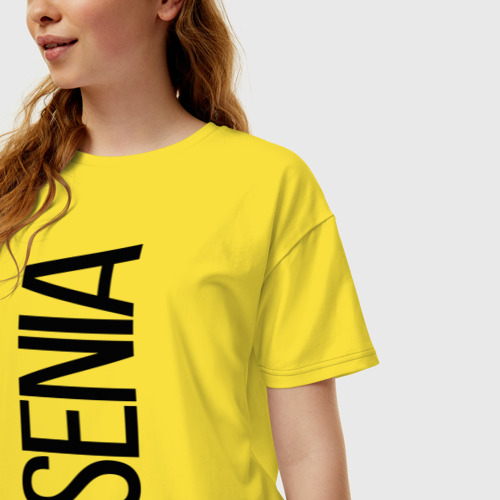 Женская футболка хлопок Oversize Ксения, цвет желтый - фото 3