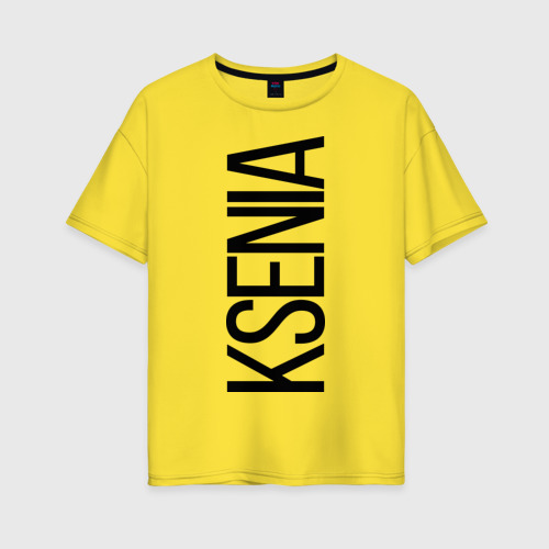 Женская футболка хлопок Oversize Ксения, цвет желтый