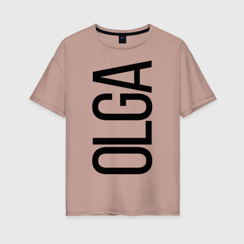 Женская футболка хлопок Oversize Ольга, цвет пыльно-розовый