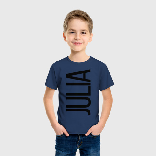 Детская футболка хлопок Юля, цвет темно-синий - фото 3