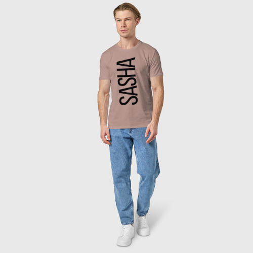 Мужская футболка хлопок Саша, цвет пыльно-розовый - фото 5