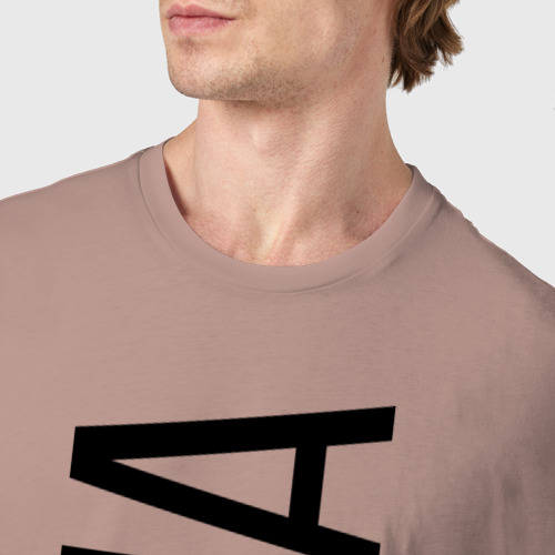 Мужская футболка хлопок Саша, цвет пыльно-розовый - фото 6