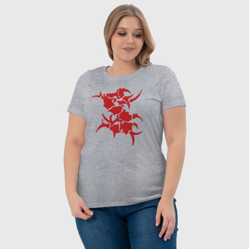 Женская футболка хлопок Sepultura, цвет меланж - фото 6