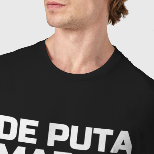 Мужская футболка хлопок De puta madre, цвет черный - фото 6