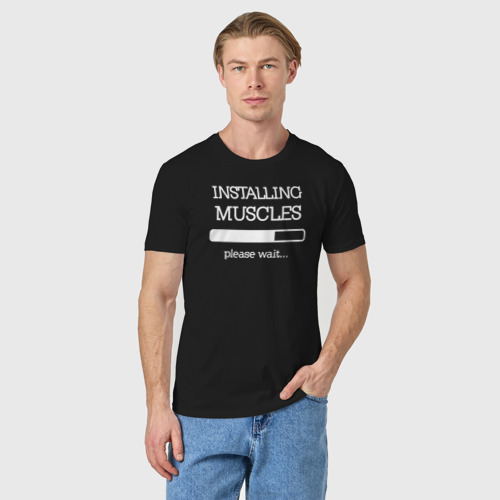 Мужская футболка хлопок Установка мускулатуры, цвет черный - фото 3
