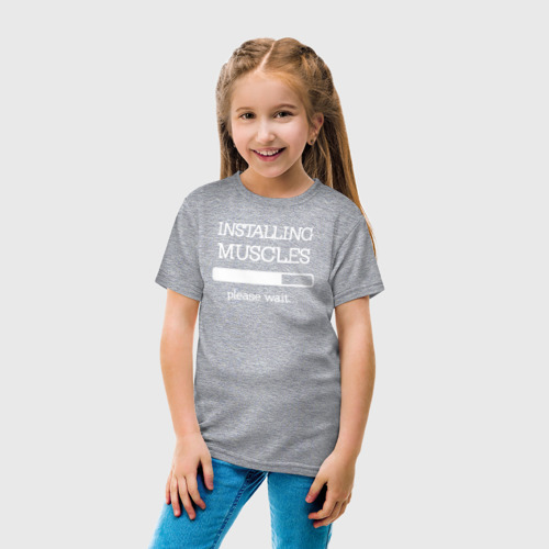 Детская футболка хлопок Установка мускулатуры, цвет меланж - фото 5