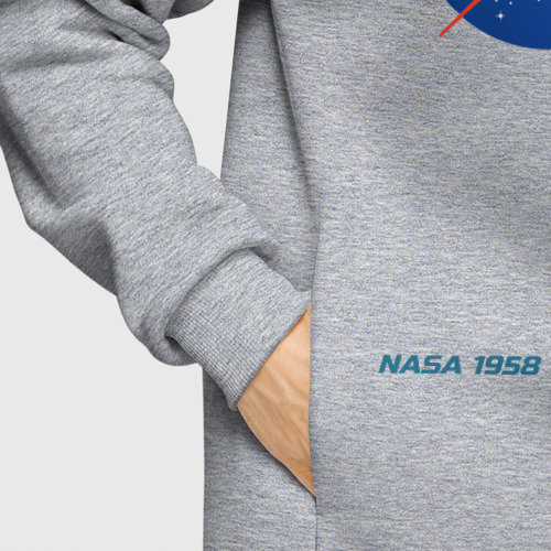 Мужское худи Oversize хлопок NASA, цвет меланж - фото 8