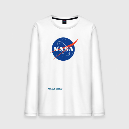 Мужской лонгслив хлопок NASA, цвет белый