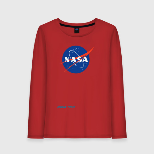 Женский лонгслив хлопок NASA, цвет красный