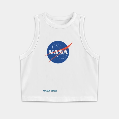 Женская укороченная майка-топ хлопок NASA