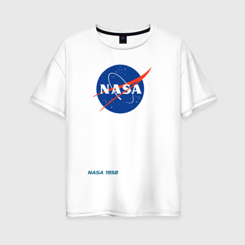 Женская футболка хлопок Oversize NASA