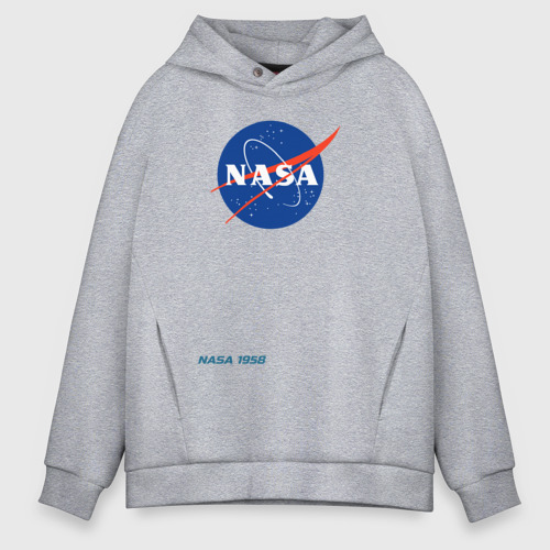 Мужское худи Oversize хлопок NASA, цвет меланж