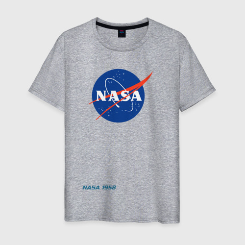 Мужская футболка хлопок NASA, цвет меланж