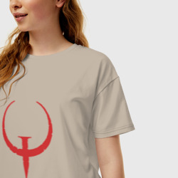 Женская футболка хлопок Oversize Quake - фото 2